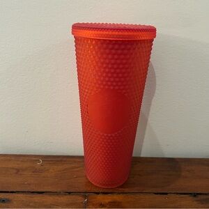 Starbucks textured Studded Red Travel Tumbler with Lid. EUC!